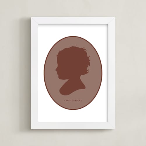 This is a rustique silhouette art with standard by Minted called cameo tonal silhouette: custom print