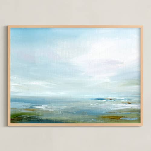 This is a soft sage art with standard by Roberta Hoiness Art called lagoon