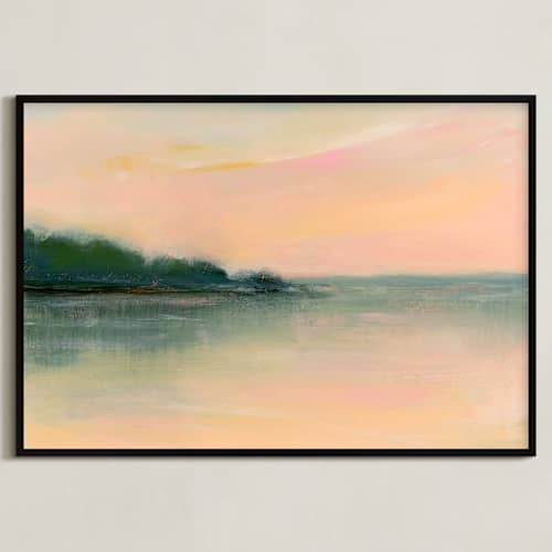 This is a peach art with standard by Lindsay Megahed called quiet cove