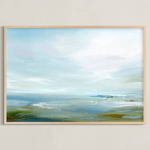 This is a soft sage art with standard by Roberta Hoiness Art called lagoon