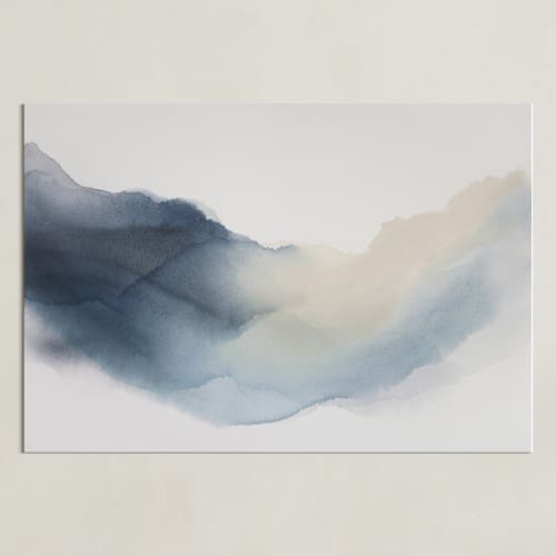 This is a indigo blue art with standard by Rebecca King called reflection in the river