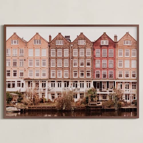 This is a taupe art with standard by Emanuela Carratoni called harmonious gables of amsterdam