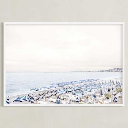 This is a coastal blue art with standard by Jamie Lollback called iconic french riviera