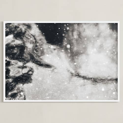 This is a velvet black art with standard by Jacquelyn Sloane Siklos called at the pond in winter