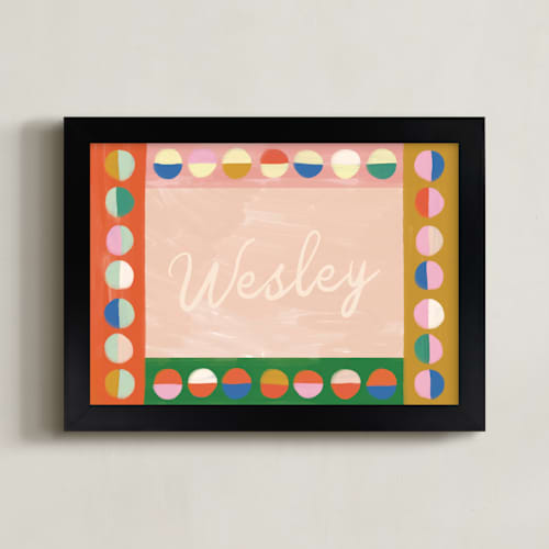 This is a blush nursery wall art with standard by Sierra Lee called wesley