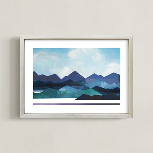 This is a mountain blue kids wall art with standard by AlisonJerry called mountain ridges