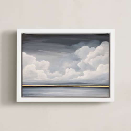 This is a slate grey art with standard by Mya Bessette called quiet comfort