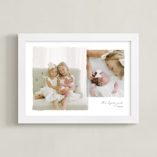 This is a white photo art with standard by Brianne Larsen called framed photo: torn two photo