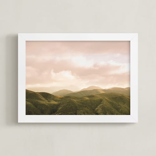 This is a green hills art with standard by Emmy Hagen called hazy mountain high