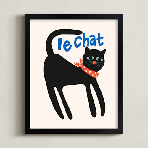 This is a noir kids wall art with standard by Morgan Kendall called french cat