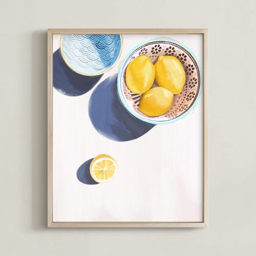 This is a lemon yellow art with standard by Kinga Subject called flatlay lemon study no.3