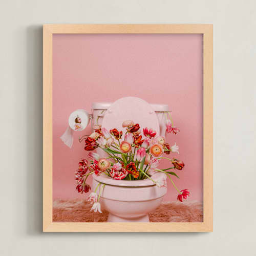 This is a tulip field pink art with standard by Theresa Bear called fertile blooms