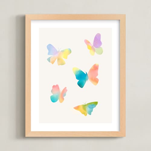 This is a sky kids wall art with standard by Lindsay Megahed called watercolor butterflies