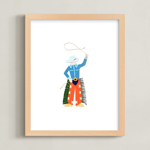 This is a cajun shrimp kids wall art with standard by Kelsey Livingston called cowboy carl