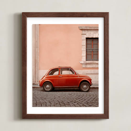 This is a red rosa art with standard by Kelsey Mucci called an italian classic in rome