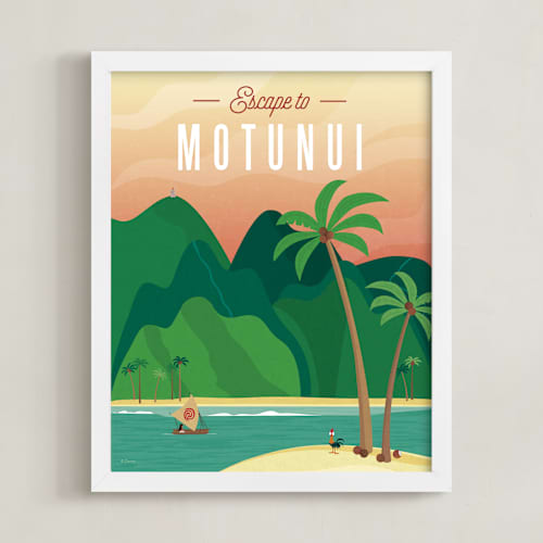 This is a sunset disney art with standard by Erica Krystek called escape to motunui