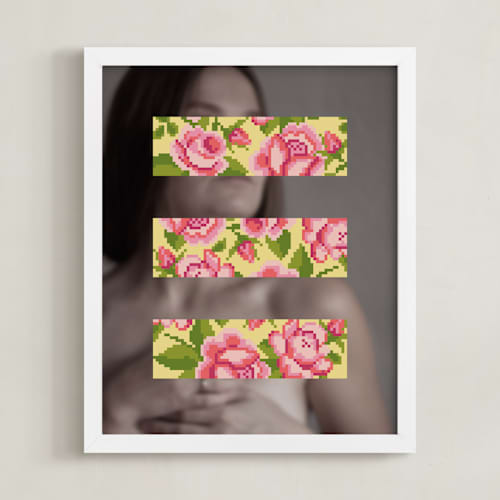 This is a gray and pink art with standard by Maria WhalesWay called abstract female portrait 2