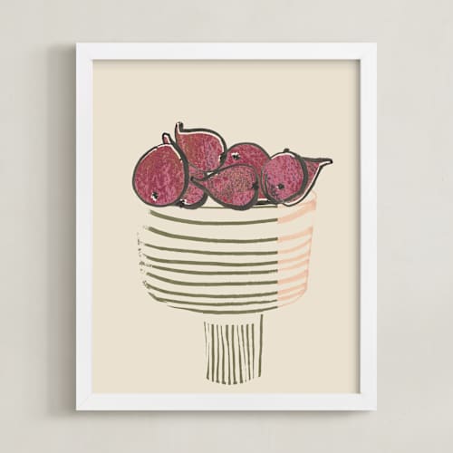 This is a ripen figs burgundy art with standard by Bethania Lima called bowl of figs
