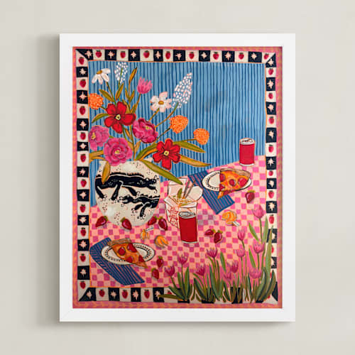 This is a pink art with standard by Mariah Rupp called i'm not cooking tonight