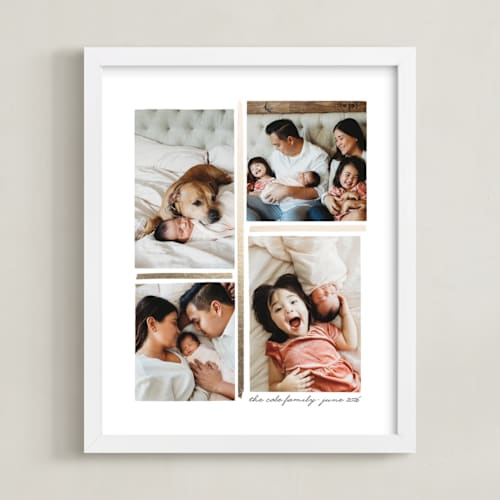 This is a gold foil stamped photo art with foil pressed by Hooray Creative called 4 photo collage