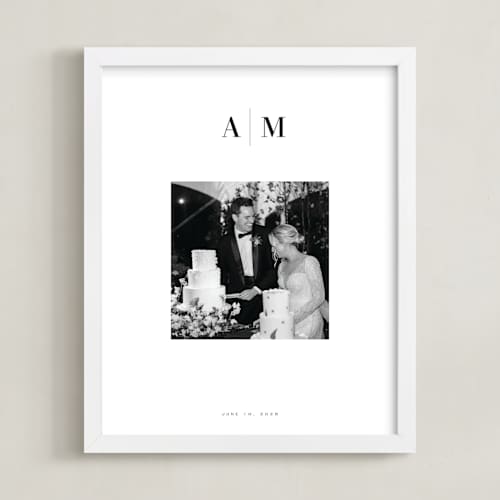This is a white photo art with standard by Minted called framed photo: monogram