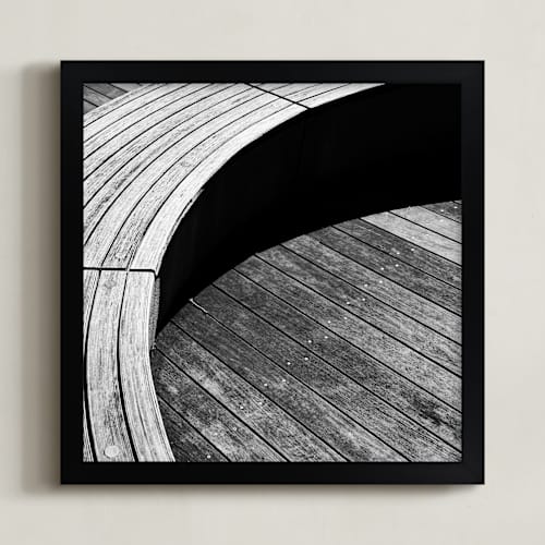 This is a tonal grey art with standard by Van Tsao called curve bench geometric i