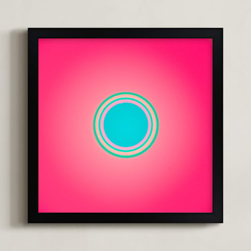 This is a bubblegum pink art with standard by Arash Fattahi Acosta called sun in the dust. variations 29