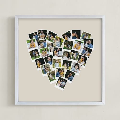 This is a warm grey photo art with standard by Minted called heart snapshot mix® hues photo art