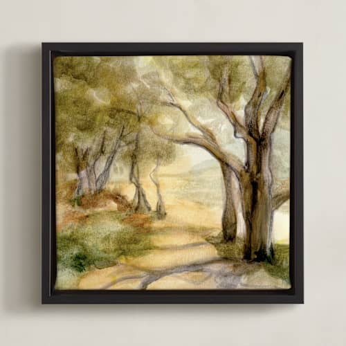 This is a olive green art with standard by Bethany Hackmann called dreamy olive trees