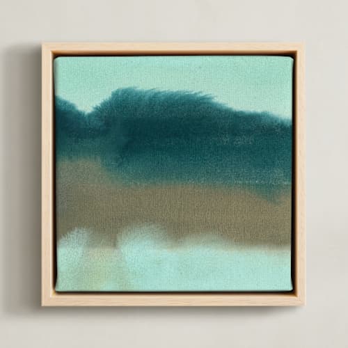 This is a seafoam green art with standard by Christina Flowers called island surf day and night 1