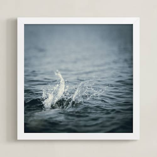 This is a steel blue art with standard by Jacquelyn Sloane Siklos called just off the dock ii