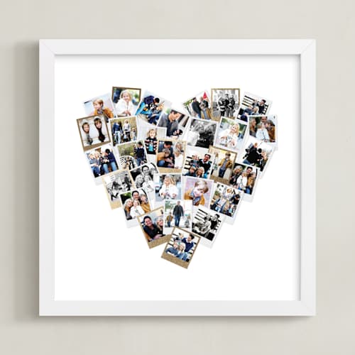 This is a gold foil stamped photo art with foil pressed by Minted called framed photo: heart snapshot with foil