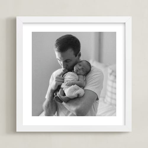 This is a white photo art with standard by Minted called the big picture: father's day framed photo