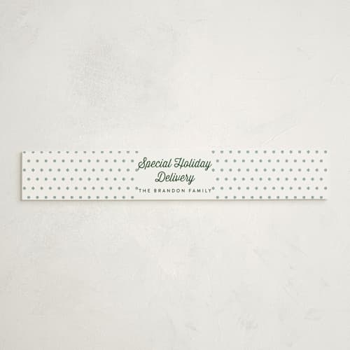 This is a evergreen birth announcement belly bands with standard by Amy Payne called you made the list printing on signature text in belly band