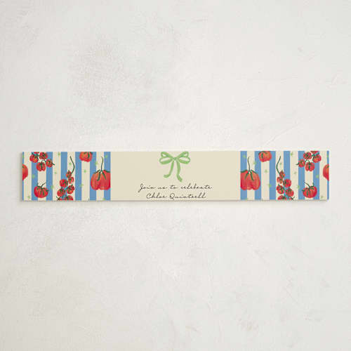 This is a lime belly bands with standard by Jackie Crawford called petit pomodoro printing on signature text in belly band