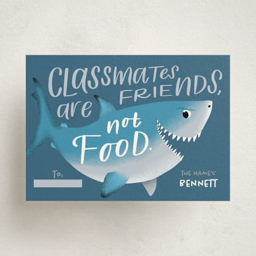 This is a marine kids valentines day cards with standard by Carolyn Kach called disney and pixar's finding nemo friends not food printing on signature in standard