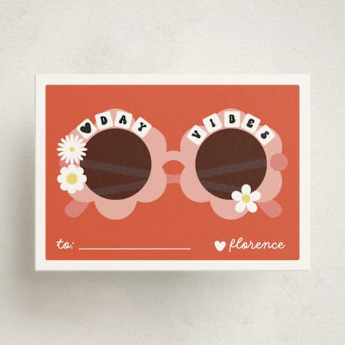 This is a persimmon kids valentines day cards with standard by Hudson meet Rose called groovy printing on signature in standard