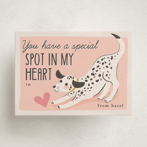 This is a rose kids valentines day cards with standard by Karidy Walker called spot in my heart printing on signature in standard
