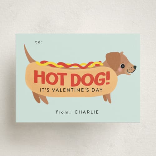 This is a pool kids valentines day cards with standard by Itsy Belle Studio called hot dog printing on signature in standard