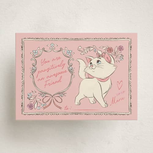 This is a rose kids valentines day cards with standard by Sabrin Deirani called disney the aristocats marie’s valentine wishes printing on signature in standard