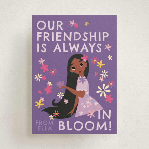 This is a violet kids valentines day cards with standard by Angela Thompson called isabela printing on signature in standard