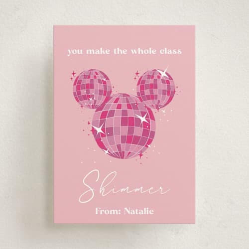 This is a peony kids valentines day cards with standard by CDesignbychen called disney's mickey mouse shimmer printing on signature in standard