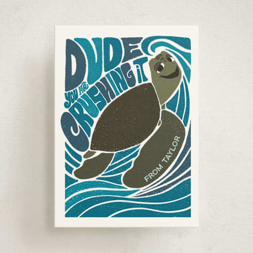 This is a ocean kids valentines day cards with standard by Jenna Holcomb called disney and pixar's finding nemo crushing it printing on signature in standard