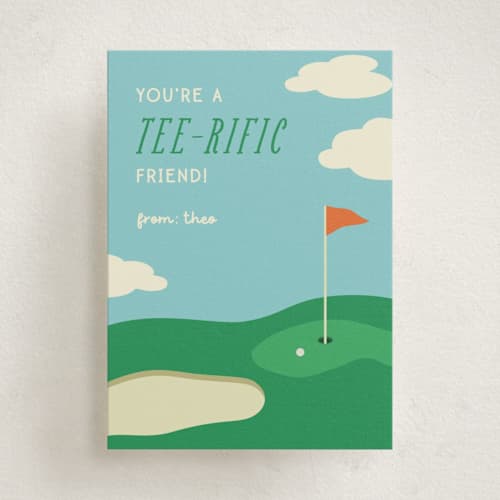 This is a emerald kids valentines day cards with standard by Ellen Schlegelmilch called tee-rific printing on signature in standard