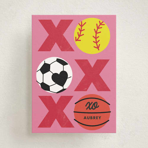 This is a berry kids valentines day cards with standard by Baumbirdy called sporty printing on signature in standard
