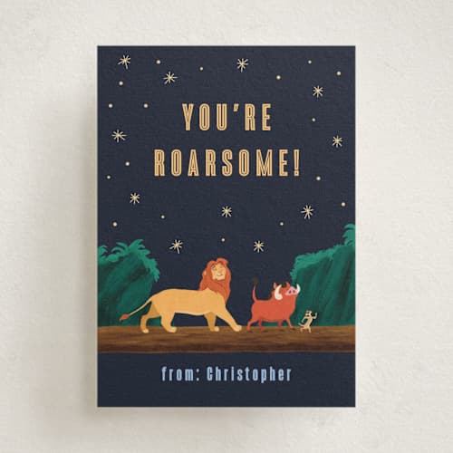 This is a midnight kids valentines day cards with standard by Elly called disney's lion king hakuna matata printing on signature in standard