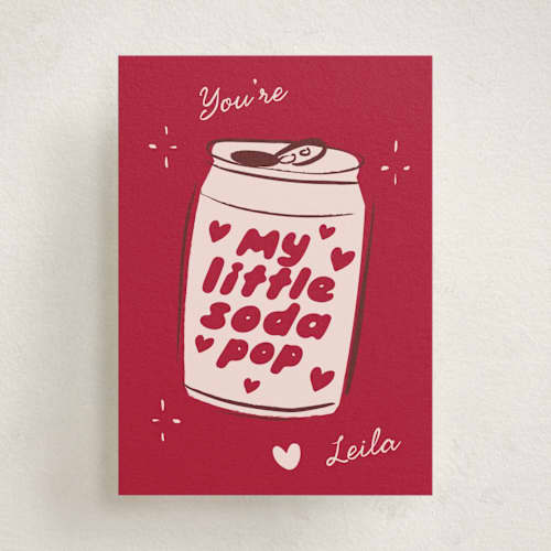 This is a cherry kids valentines day cards with standard by Ani Somi called my little soda pop printing on signature in standard
