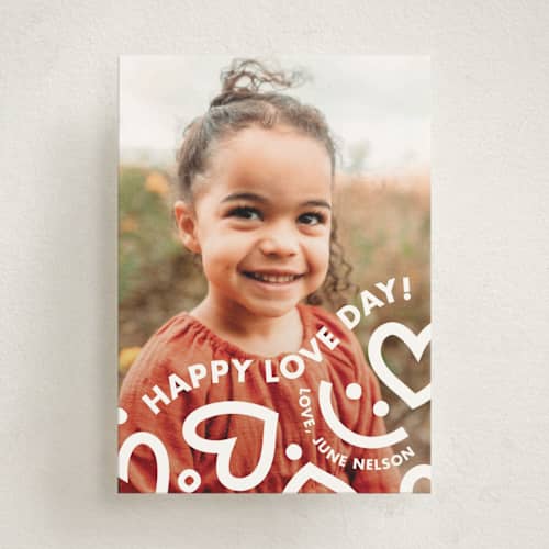 This is a snow kids valentines day cards with standard by Lauren Chism called doodle (love) bug printing on signature in standard