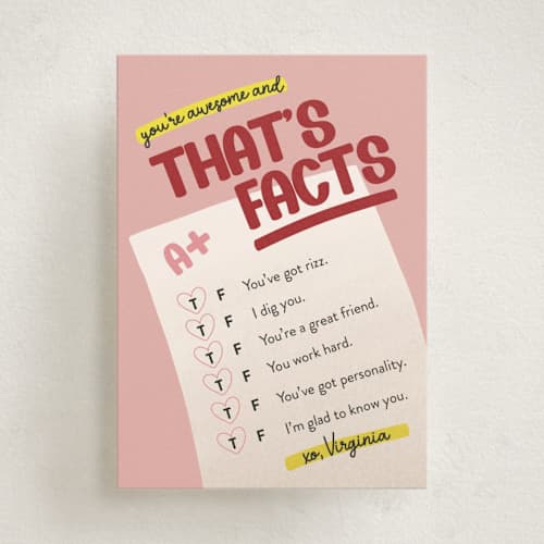 This is a rose kids valentines day cards with standard by Carolyn Kach called that's facts printing on signature in standard