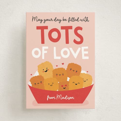 This is a blush kids valentines day cards with standard by Erica Krystek called tots of love printing on signature in standard